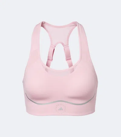 Adidas By Stella Mccartney Logo Padded Sports Bra In Pink