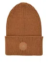 Adidas By Stella Mccartney Rib-knit Cotton Blend Beanie With Folded Cuff In Brown