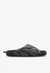 Adidas By Stella Mccartney Striped Pool Slide Sandals In Black