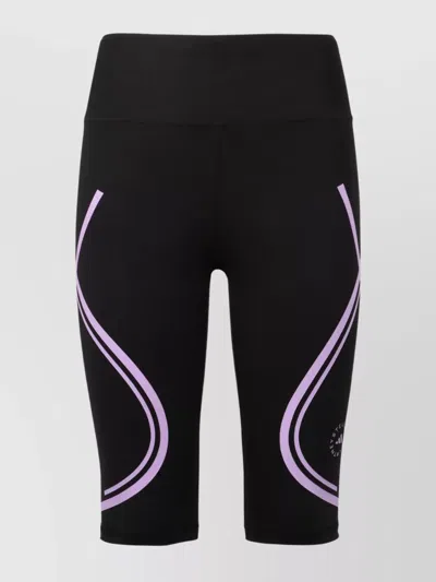 Adidas By Stella Mccartney Logo Print Knee Length Shorts In Black