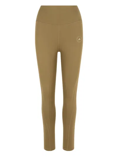 Adidas By Stella Mccartney Logo-print Leggings In Green