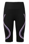 Adidas By Stella Mccartney Logo Print Knee Length Shorts In Black