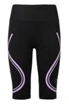 Adidas By Stella Mccartney Logo Print Knee Length Shorts In Black