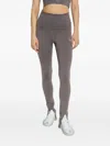 Adidas By Stella Mccartney Logo-print Split-hem Leggings In Gray