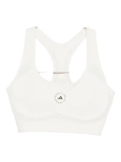 Adidas By Stella Mccartney Logo-print Sports Bra In White