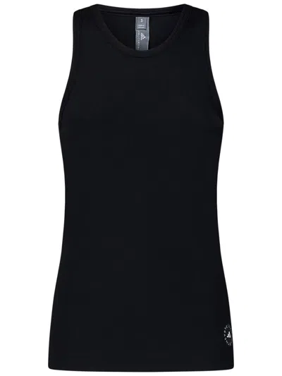 Adidas By Stella Mccartney Logo Ribbed Tank Top In Black