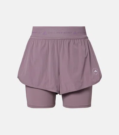 Adidas By Stella Mccartney Logo Running Shorts In Purple