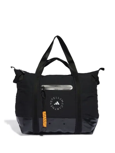 Adidas By Stella Mccartney Logo Shopping Bag In Black