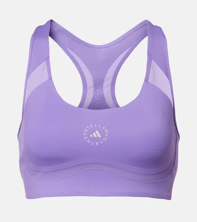Adidas By Stella Mccartney Logo Sports Bra In Purple