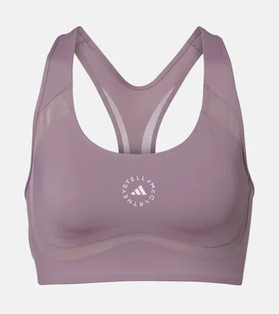 Adidas By Stella Mccartney Logo Sports Bra In Purple