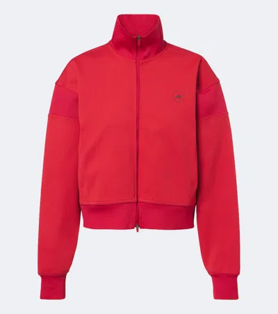 Adidas By Stella Mccartney Logo Zip-up Sweatshirt In Red