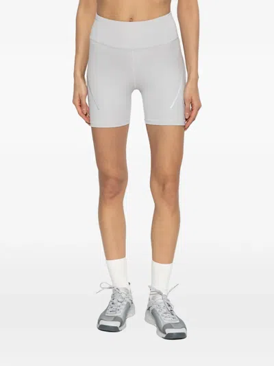 Adidas By Stella Mccartney Logo-detail Running Leggings Shorts In Gray