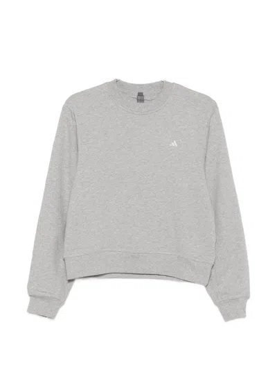 Adidas By Stella Mccartney Logo-embroidered Jersey Sweatshirt In Grey