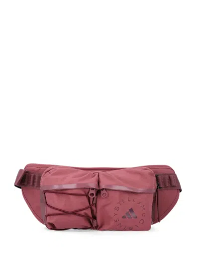 Adidas By Stella Mccartney Logo-print Bungee-cord Belt Bag In Red