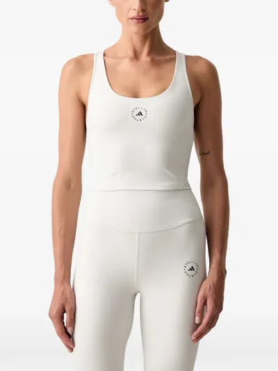 Adidas By Stella Mccartney Logo-print Racerback Tank Top In White