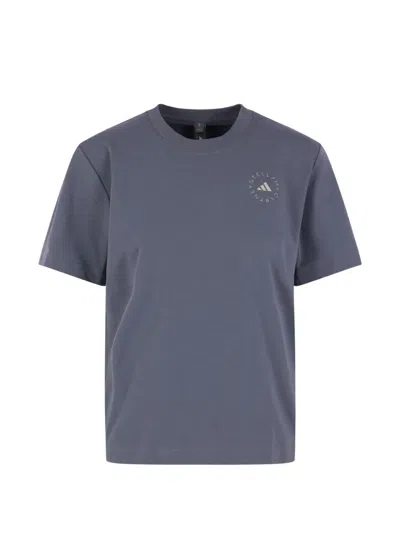 Adidas By Stella Mccartney Logo-print T-shirt In Blue