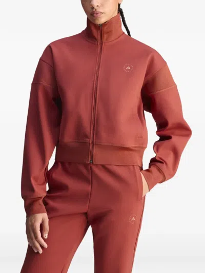 Adidas By Stella Mccartney Logo-print Zip-up Sweater In Red