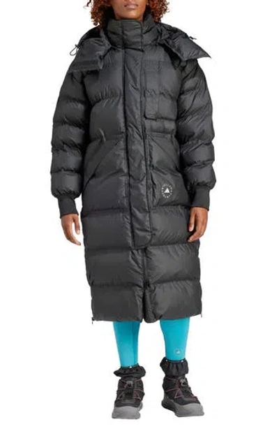 Adidas By Stella Mccartney Longline Wind.rdy Puffer Jacket In Black