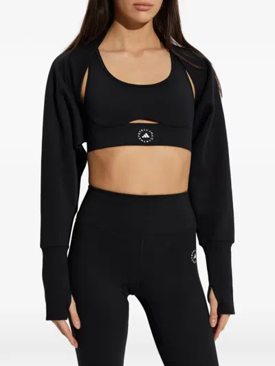 Adidas By Stella Mccartney Long-sleeves Sweatshirt Shrug In Black