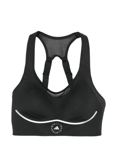 Adidas By Stella Mccartney Mesh-panel Sport Bra In Black