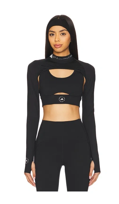 Adidas By Stella Mccartney Mock Neck Sleeves In Black