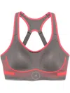 Adidas By Stella Mccartney Truepace Sports Bra In Grey/pink