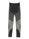 Adidas By Stella Mccartney Snake-print Panelled Trousers In Black
