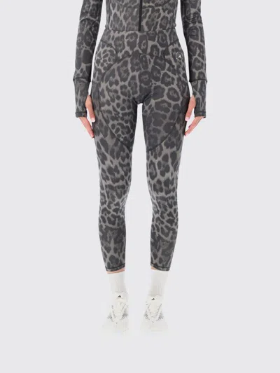 Adidas By Stella Mccartney High-waisted Leopard Leggings In Gray