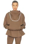 Adidas By Stella Mccartney Peplum Hoodie In Brown