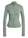 Adidas By Stella Mccartney Perforated Zip Jacket In Green