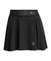 Adidas By Stella Mccartney Pleated Logo-detail Mini Short-skirt In Black