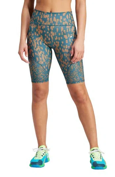 Adidas By Stella Mccartney Print Bike Shorts In Multi
