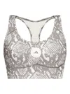 Adidas By Stella Mccartney Printed Gym Bra In Gray