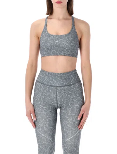 Adidas By Stella Mccartney Printed Mini Crop Top In Gray