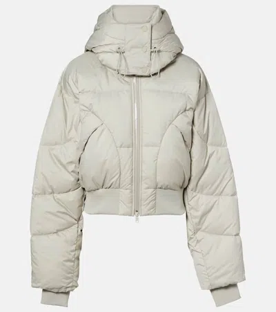Adidas By Stella Mccartney Quilted Cropped Puffer Jacket In Gray