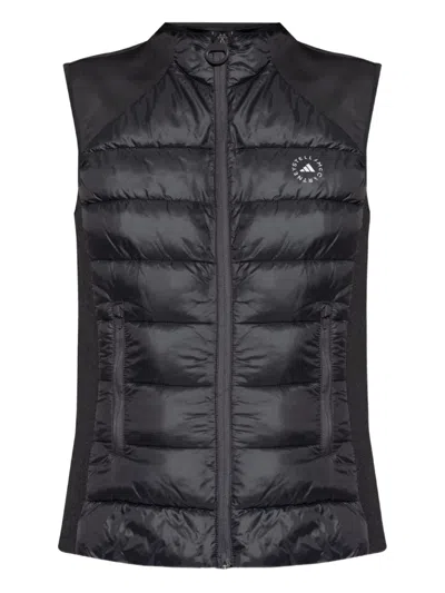 Adidas By Stella Mccartney Quilted Panelled Gilet In Black