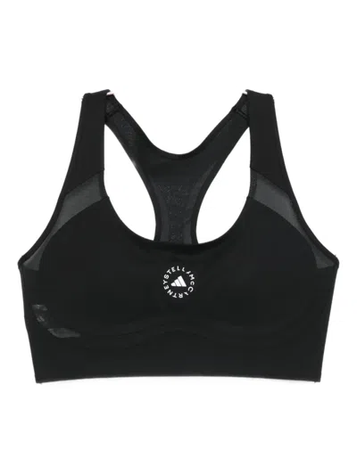 Adidas By Stella Mccartney Racer-back Sports Bra In Black