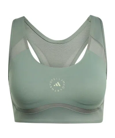 Adidas By Stella Mccartney Racer-back Sports Bra In Green