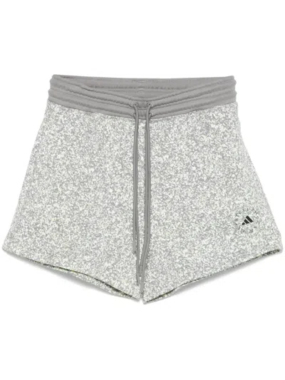 Adidas By Stella Mccartney Raised-logo Track Shorts In Grau