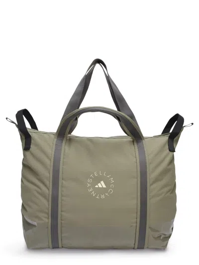 Adidas By Stella Mccartney Rectangular Tote Bag With Dual Top Handles In Brown