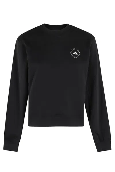 Adidas By Stella Mccartney Adidas By Stella Mc Cartney Logo Organic Cotton Sweatshirt In Black
