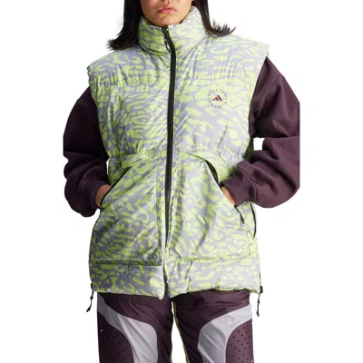 Adidas By Stella Mccartney Reversible Puffer Vest In Gray