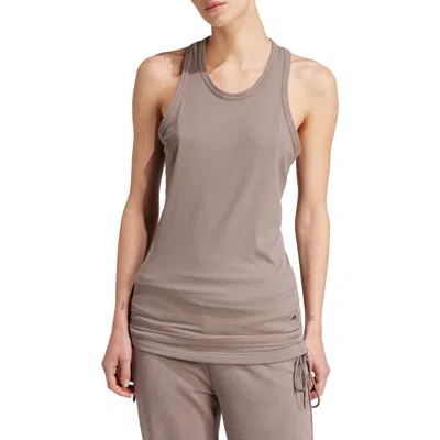 Adidas By Stella Mccartney Rib Racerback Tank In Gray