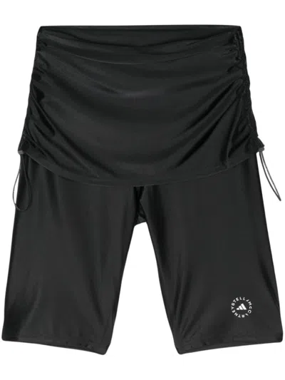 Adidas By Stella Mccartney Roll-top Cycling Shorts In Black