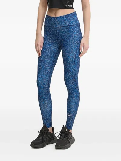 Adidas By Stella Mccartney Scattered-print Leggings In Blue