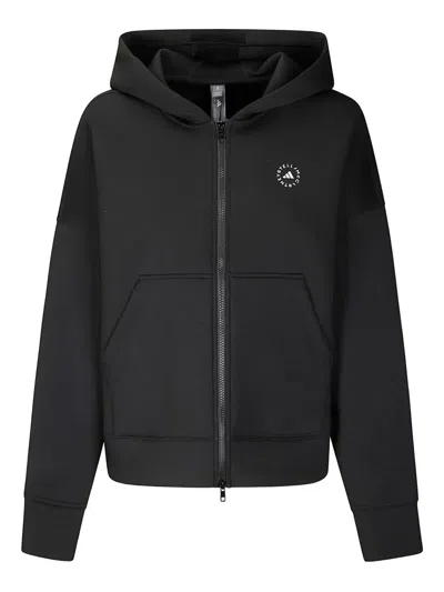 Adidas By Stella Mccartney Scuba Zip-up Hoodie In Black