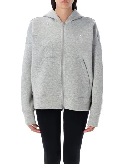 Adidas By Stella Mccartney Scuba Zipped Hoodie In Gray
