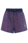Adidas By Stella Mccartney Printed Terry Shorts In Blue Multi