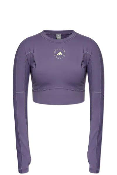 Adidas By Stella Mccartney Short Crewneck Training T In Purple