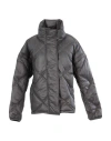 Adidas By Stella Mccartney Short Puffer Woman Puffer Grey Size L Recycled Polyester